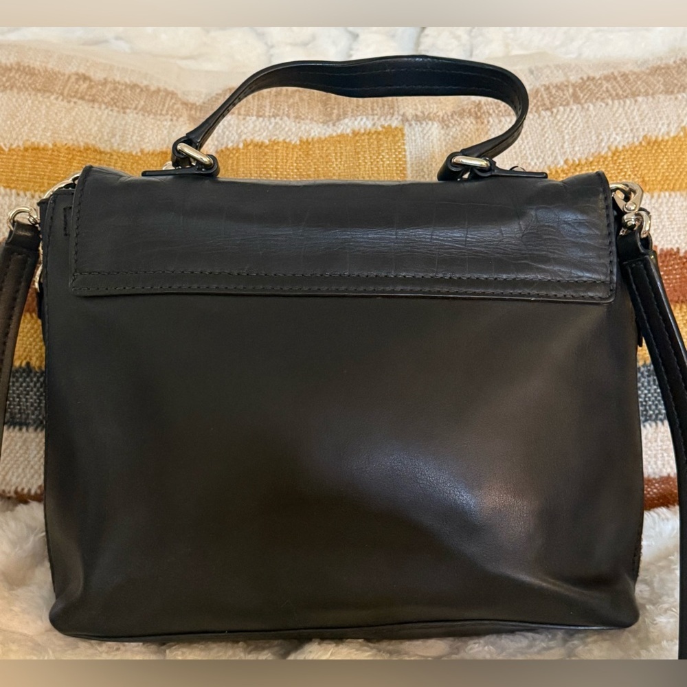 Kate Spade Varick Street Abbie Satchel Black Croc Embossed Leather Bag - Picture 5 of 10